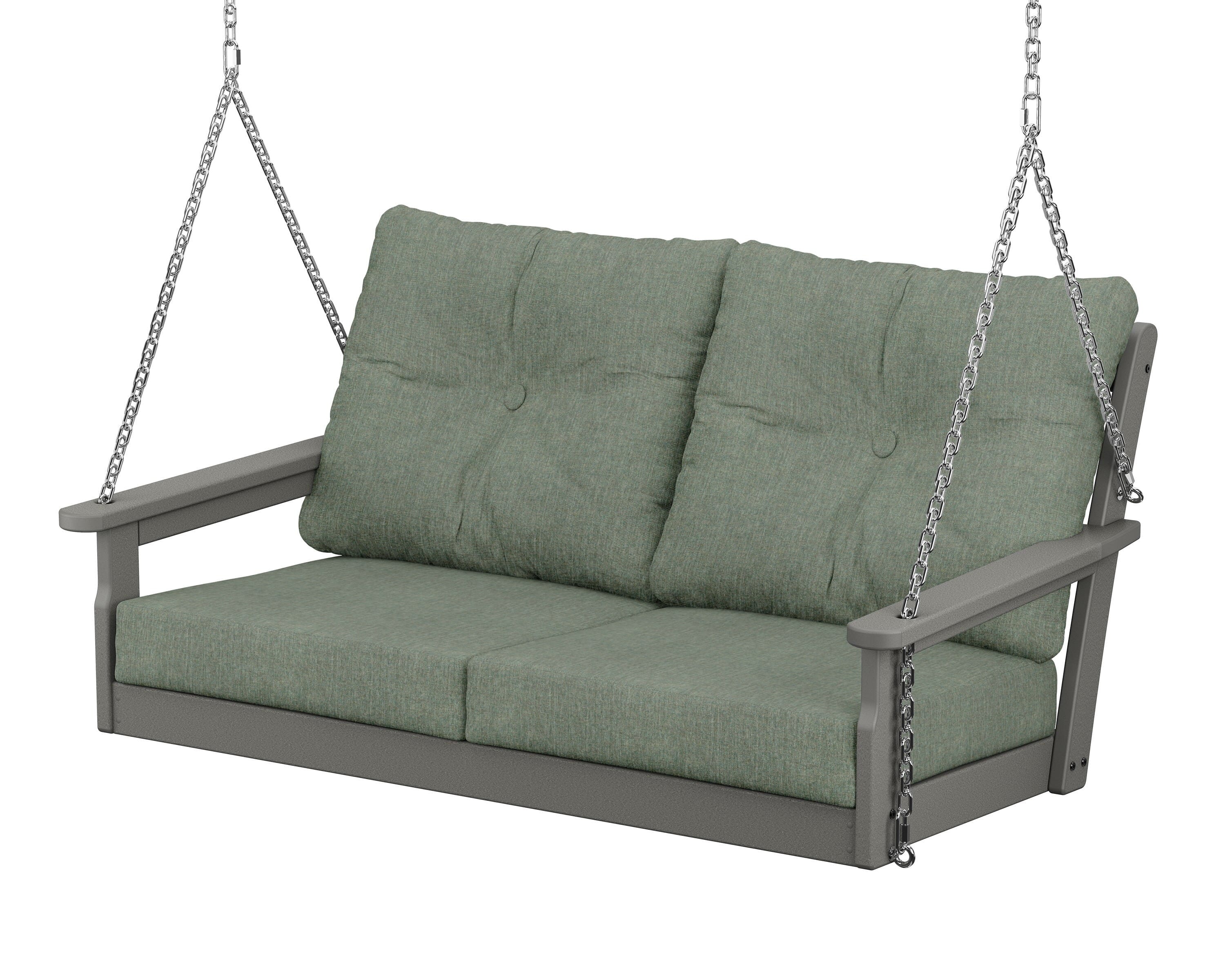 POLYWOOD® Vineyard Deep Seating Swing in Slate Grey / Cast Sage
