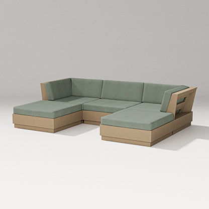 PW Designer Series Elevate Double Chaise Sectional in Vintage Sahara / Cast Sage