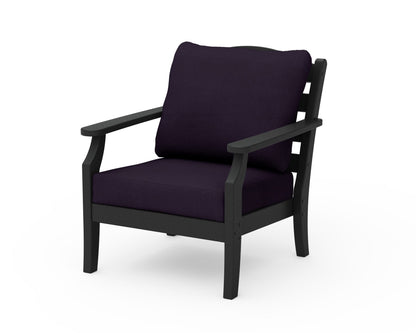 Draper James™ by  POLYWOOD® Savannah Deep Seating Chair in Black / Navy Linen