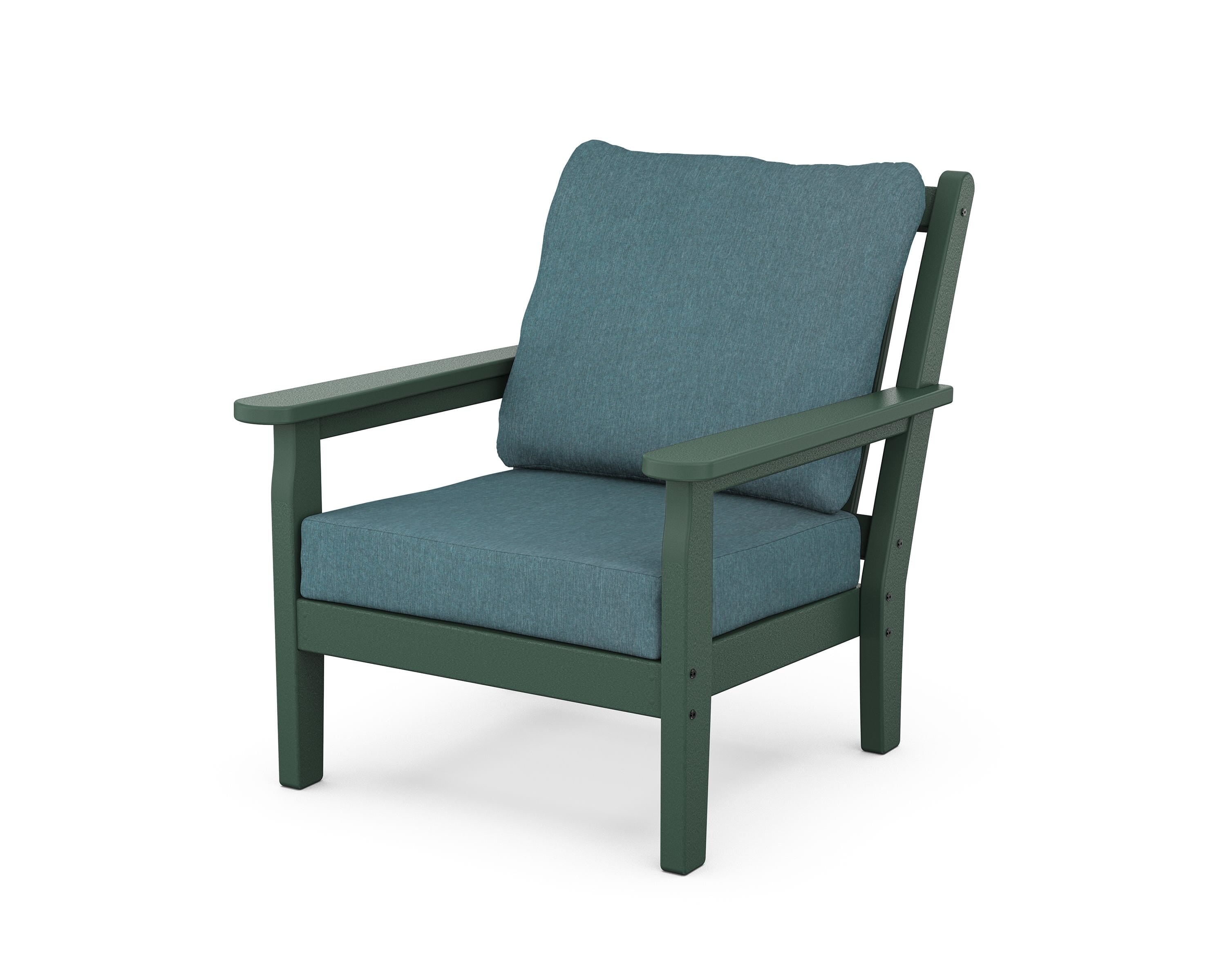 POLYWOOD® Chippendale Deep Seating Chair in Green / Ocean Teal