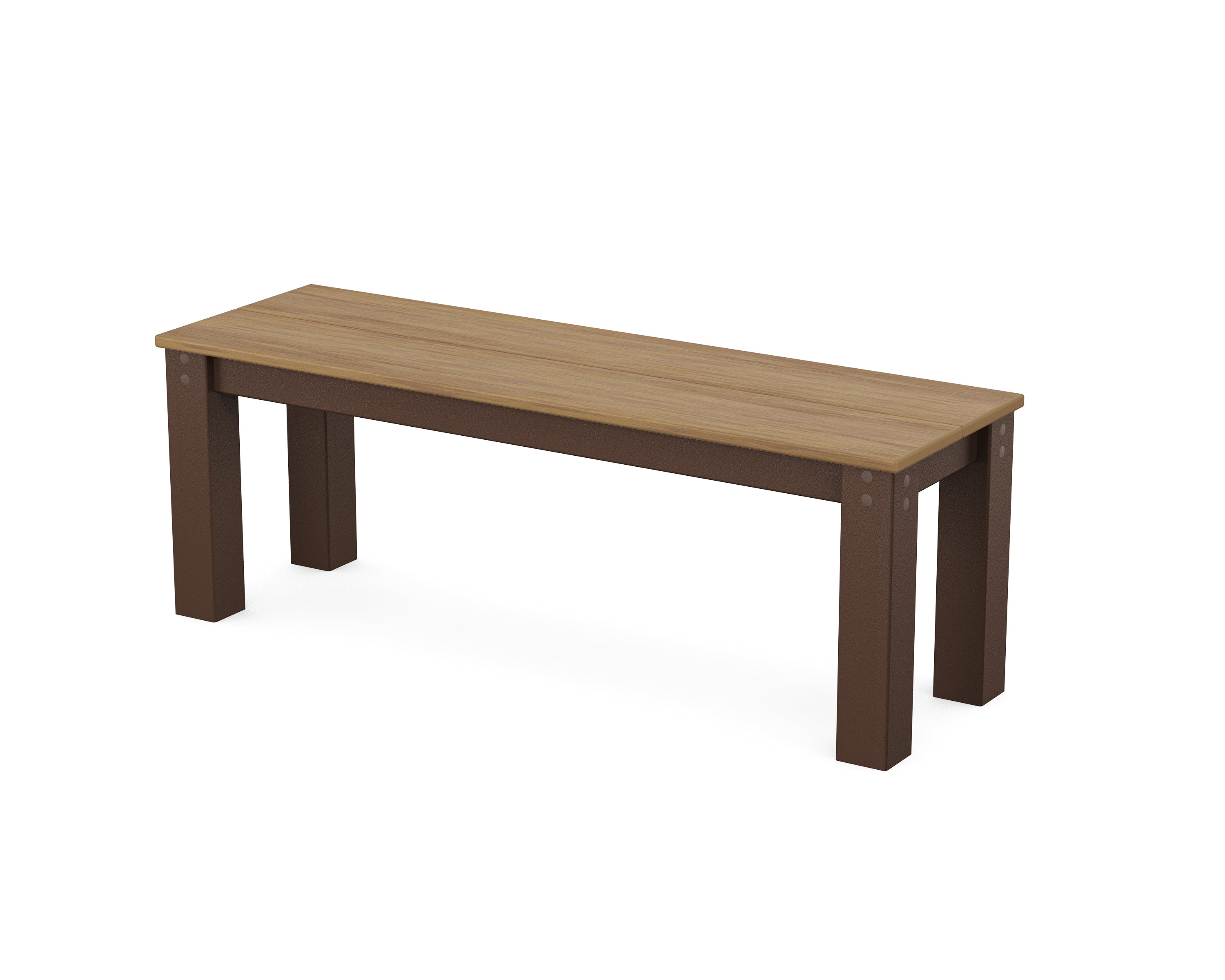 POLYWOOD® Studio Parsons 48" Bench in Mahogany / Natural
