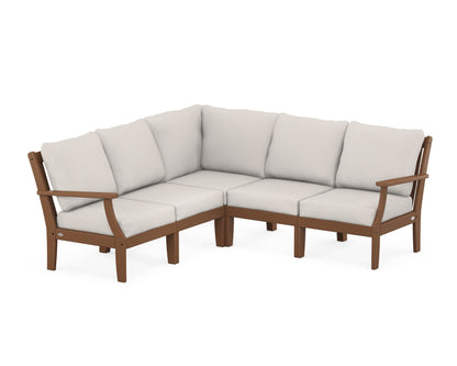 POLYWOOD® Braxton Modular 5-Piece Deep Seating Set in Teak / Cast Ash