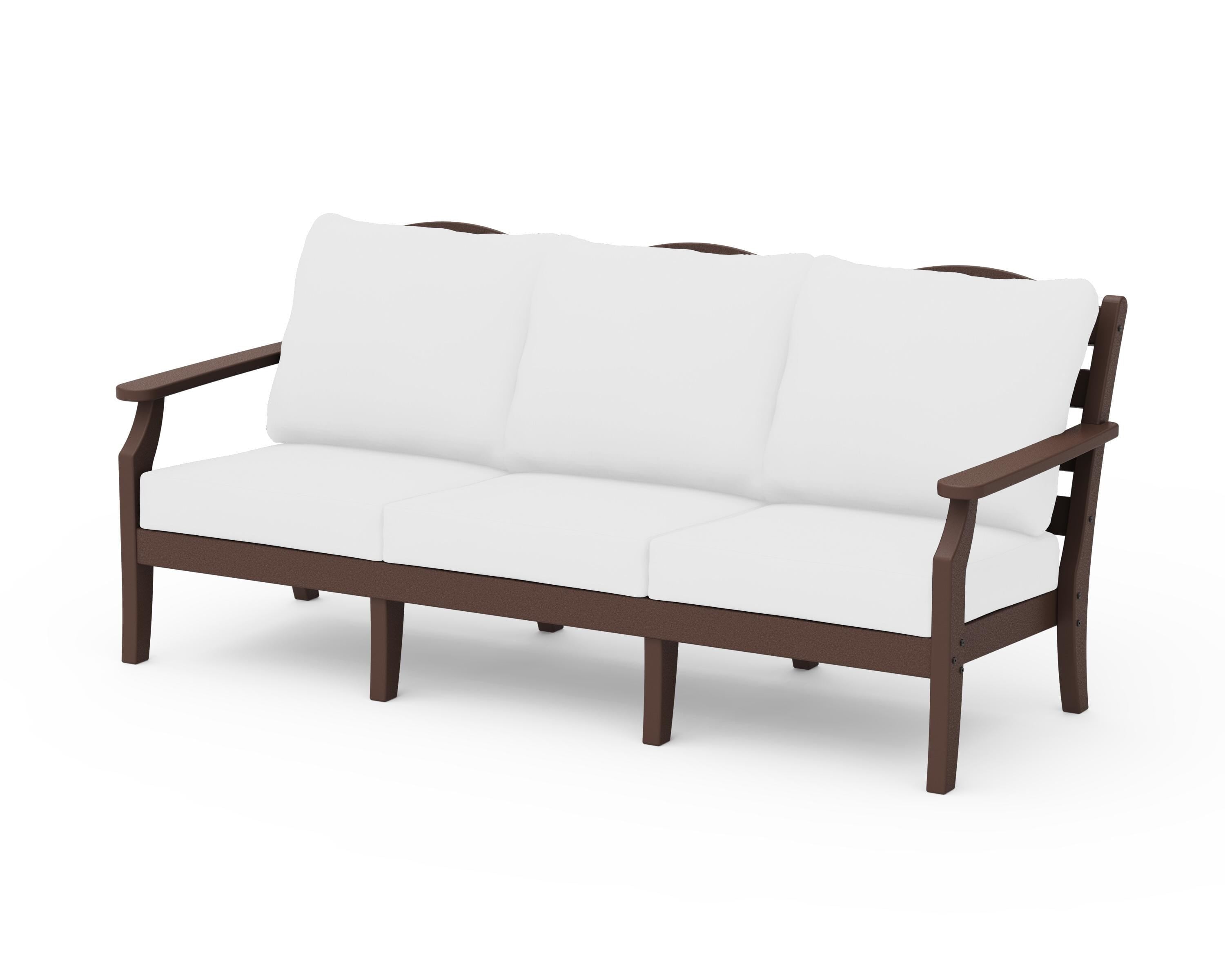 Draper James™ by  POLYWOOD® Savannah Deep Seating Sofa in Mahogany / Natural