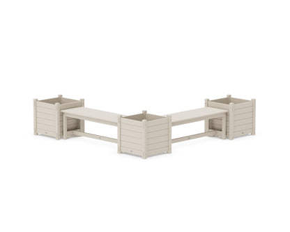 POLYWOOD® 48" Nautical L- Shaped Planter Bench Corner Set - Large in Sand