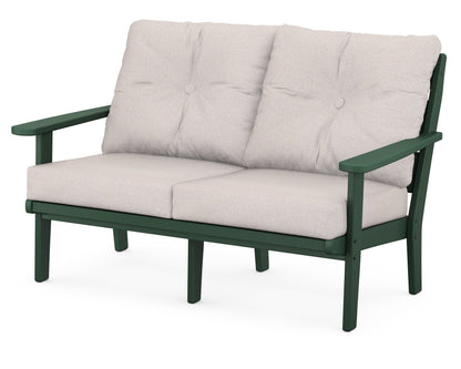 POLYWOOD® Lakeside Deep Seating Loveseat in Green / Dune Burlap