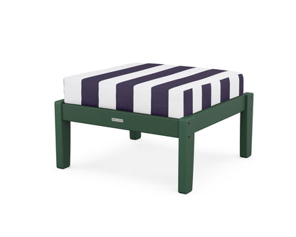 Martha Stewart by POLYWOOD® Chinoiserie Deep Seating Ottoman in Green / Cabana Stripe Navy
