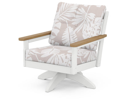 Vineyard Deep Seating Swivel Chair - White