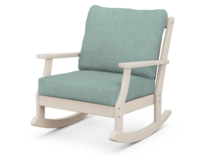 POLYWOOD® Braxton Deep Seating Rocking Chair in Sand / Glacier Spa