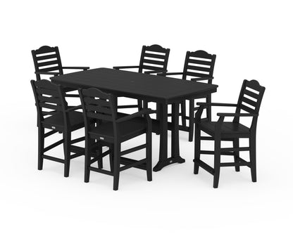 Draper James™ by  POLYWOOD® Savannah Arm Chair 7-Piece Counter Set with Trestle Legs in Black