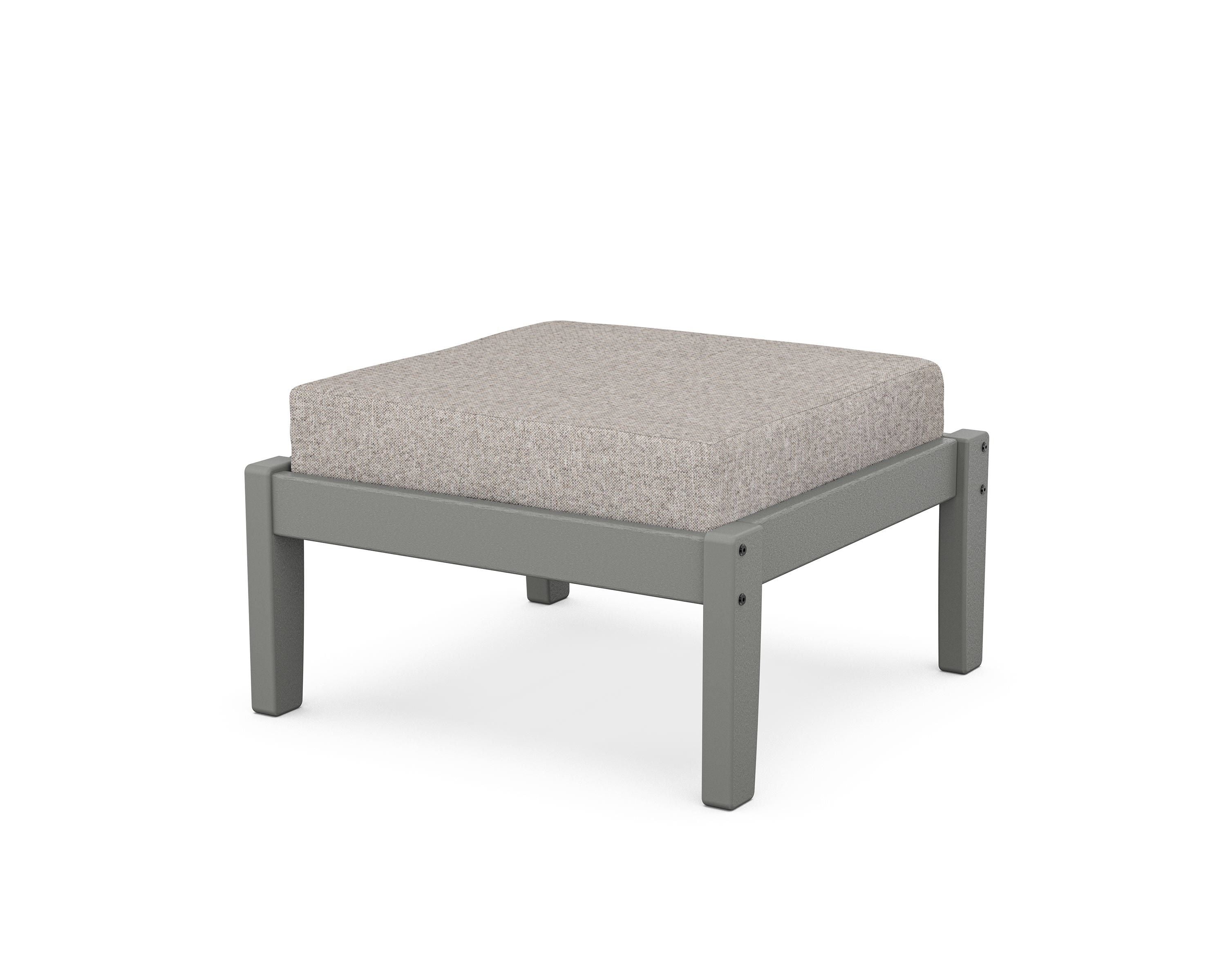Unbranded Deep Seating Ottoman in Slate Grey / Weathered Tweed