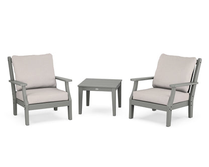 Country Living Wovendale 3-Piece Deep Seating Set in Slate Grey / Dune Burlap