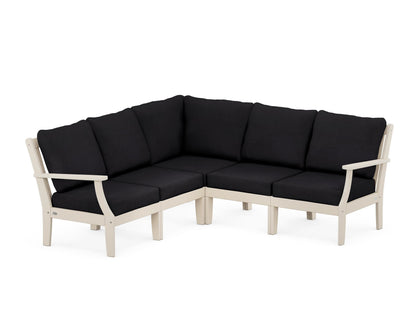 POLYWOOD® Braxton Modular 5-Piece Deep Seating Set in Sand / Midnight Linen