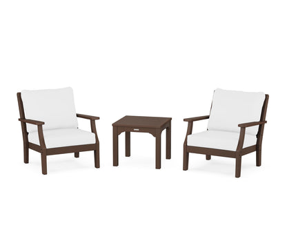 Martha Stewart by POLYWOOD® Chinoiserie 3-Piece Deep Seating Set in Mahogany / Natural