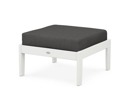 POLYWOOD® Braxton Deep Seating Ottoman in Vintage White / Spectrum Carbon