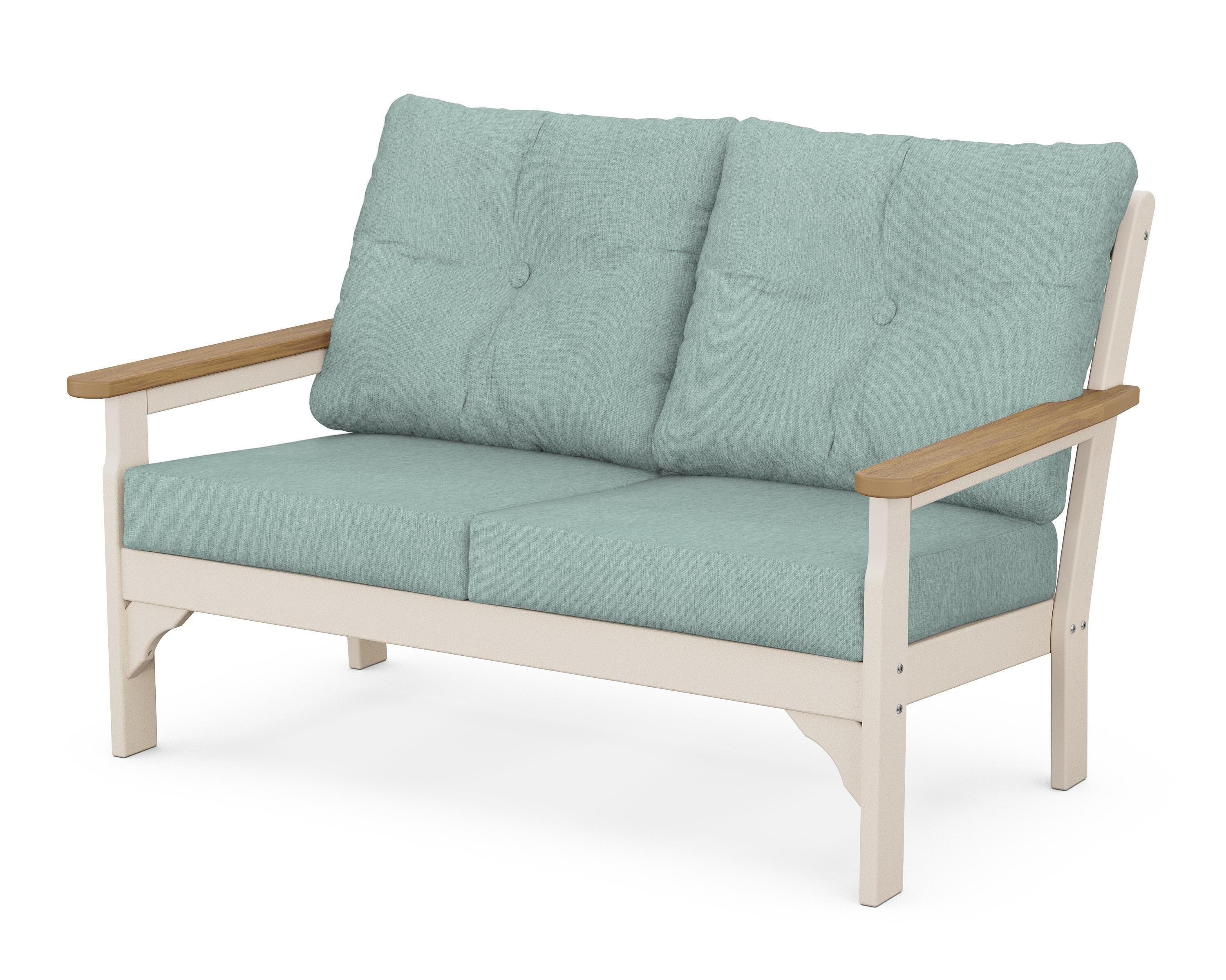 POLYWOOD® Vineyard Deep Seating Loveseat in Sand / Natural / Glacier Spa