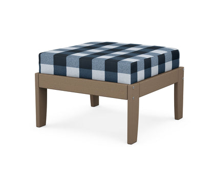 Unbranded Modular Ottoman - Classic in Vintage Sahara / Buffalo Plaid Marine Indigo