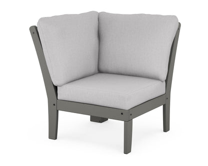 POLYWOOD® Braxton Modular Corner Chair in Slate Grey / Granite
