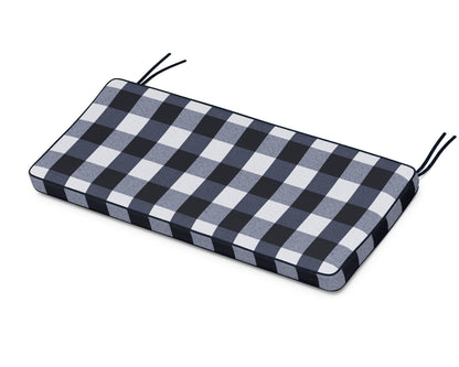 Martha Stewart by POLYWOOD® Chinoiserie Bench Seat Cushion in Buffalo Plaid Marine Indigo