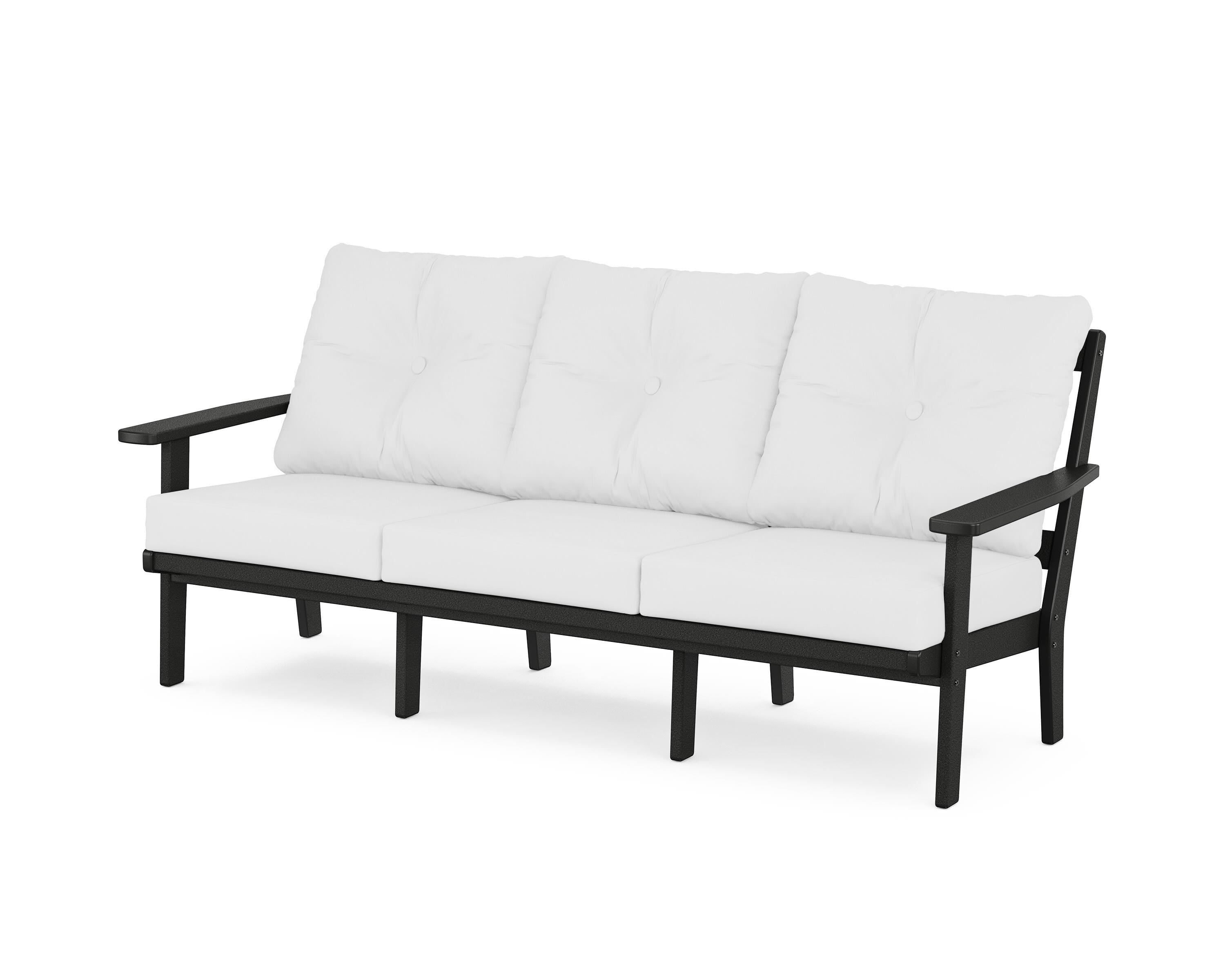 POLYWOOD® Oxford Deep Seating Sofa in Black / Natural