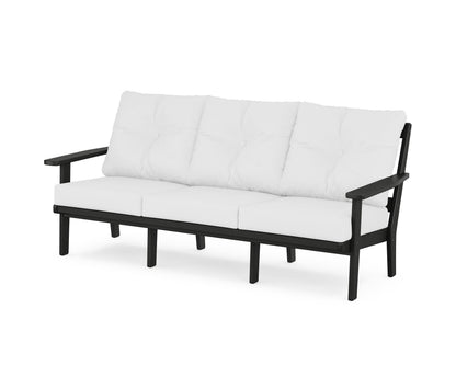 POLYWOOD® Oxford Deep Seating Sofa in Black / Natural