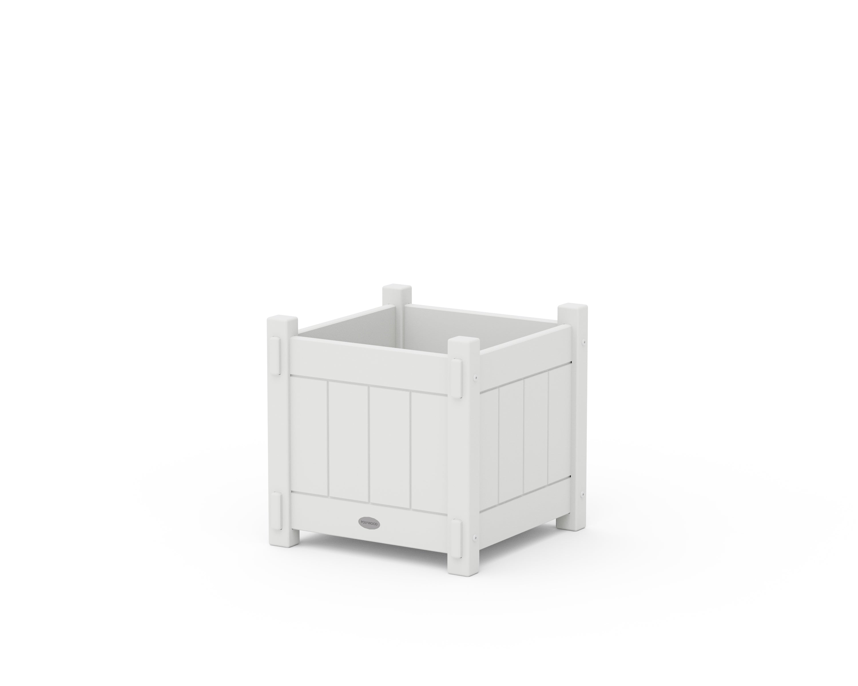 POLYWOOD® Vineyard Square Planter Box in White