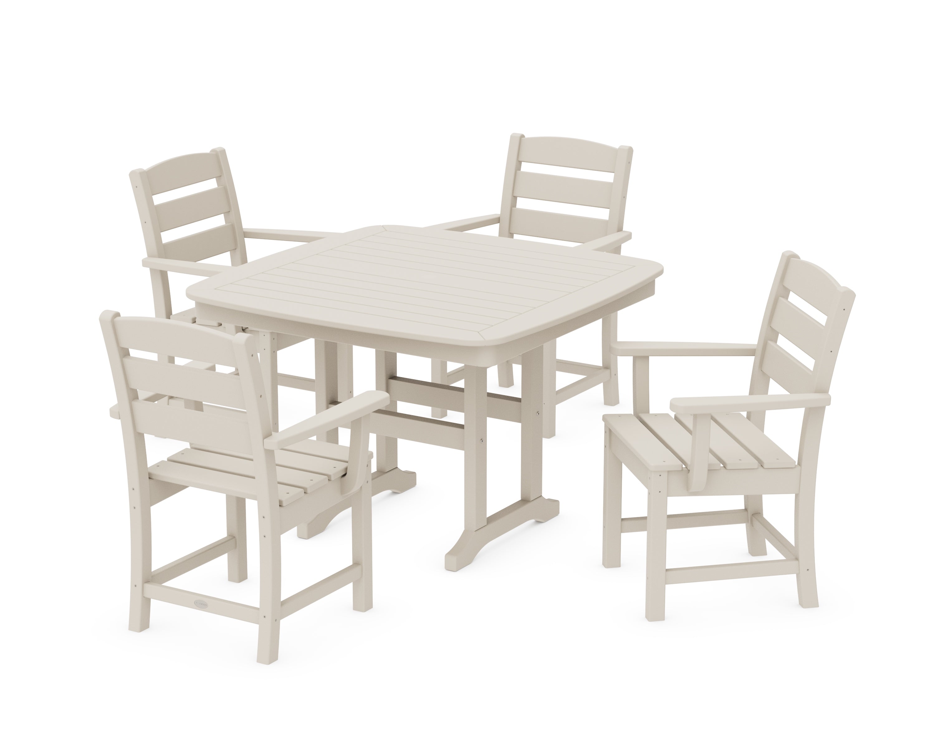 POLYWOOD® Lakeside 5-Piece Dining Set with Trestle Legs in Sand