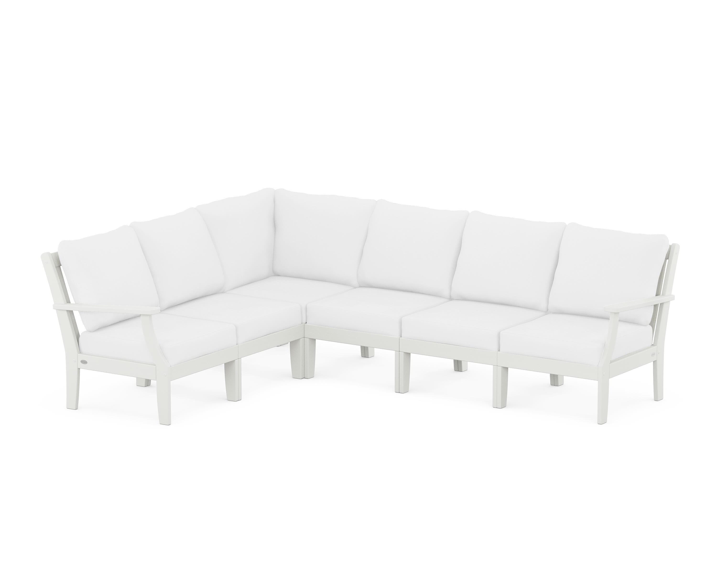 POLYWOOD® Braxton Modular 6-Piece Deep Seating Set in Vintage White / Natural