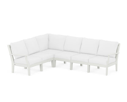 POLYWOOD® Braxton Modular 6-Piece Deep Seating Set in Vintage White / Natural