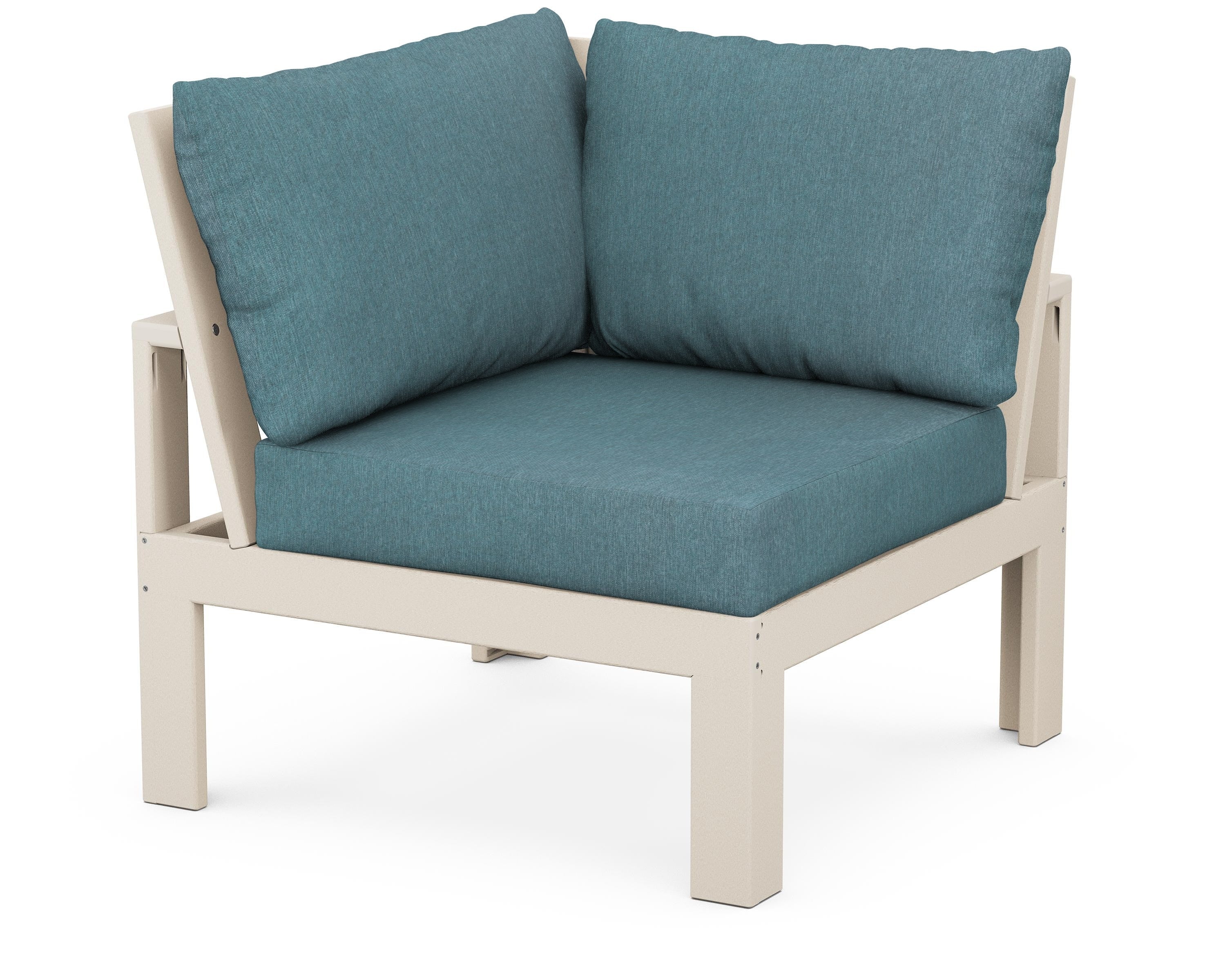 Unbranded Modular Corner Chair in Sand / Ocean Teal