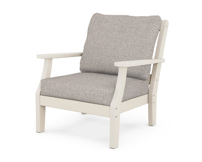 Martha Stewart by POLYWOOD® Chinoiserie Deep Seating Chair in Sand / Weathered Tweed