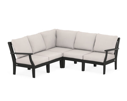 POLYWOOD® Braxton Modular 5-Piece Deep Seating Set in Black / Dune Burlap