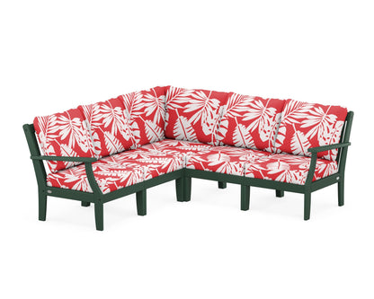 POLYWOOD® Braxton Modular 5-Piece Deep Seating Set in Green / Leaf Crimson