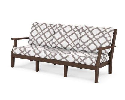 Martha Stewart by POLYWOOD® Chinoiserie Deep Seating Sofa in Mahogany / Trellis Grey Mist