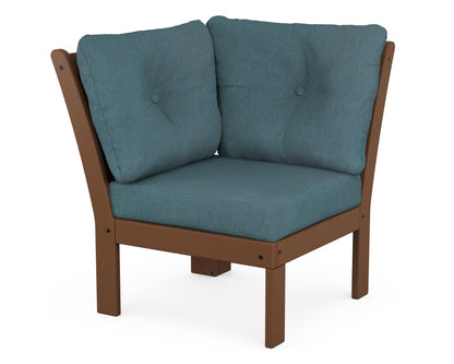 POLYWOOD® Vineyard Modular Corner Chair in Teak / Ocean Teal