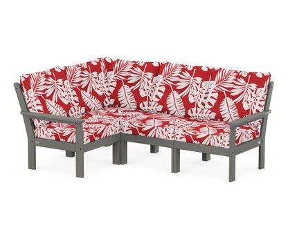 POLYWOOD® Vineyard 4-Piece Sectional in Slate Grey / Leaf Crimson