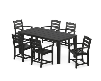 POLYWOOD® La Casa Cafe' Arm Chair 7-Piece Parsons Dining Set in Black