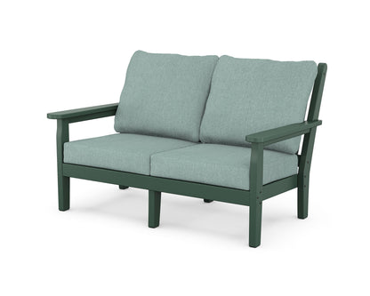 POLYWOOD® Chippendale Deep Seating Loveseat in Green / Glacier Spa