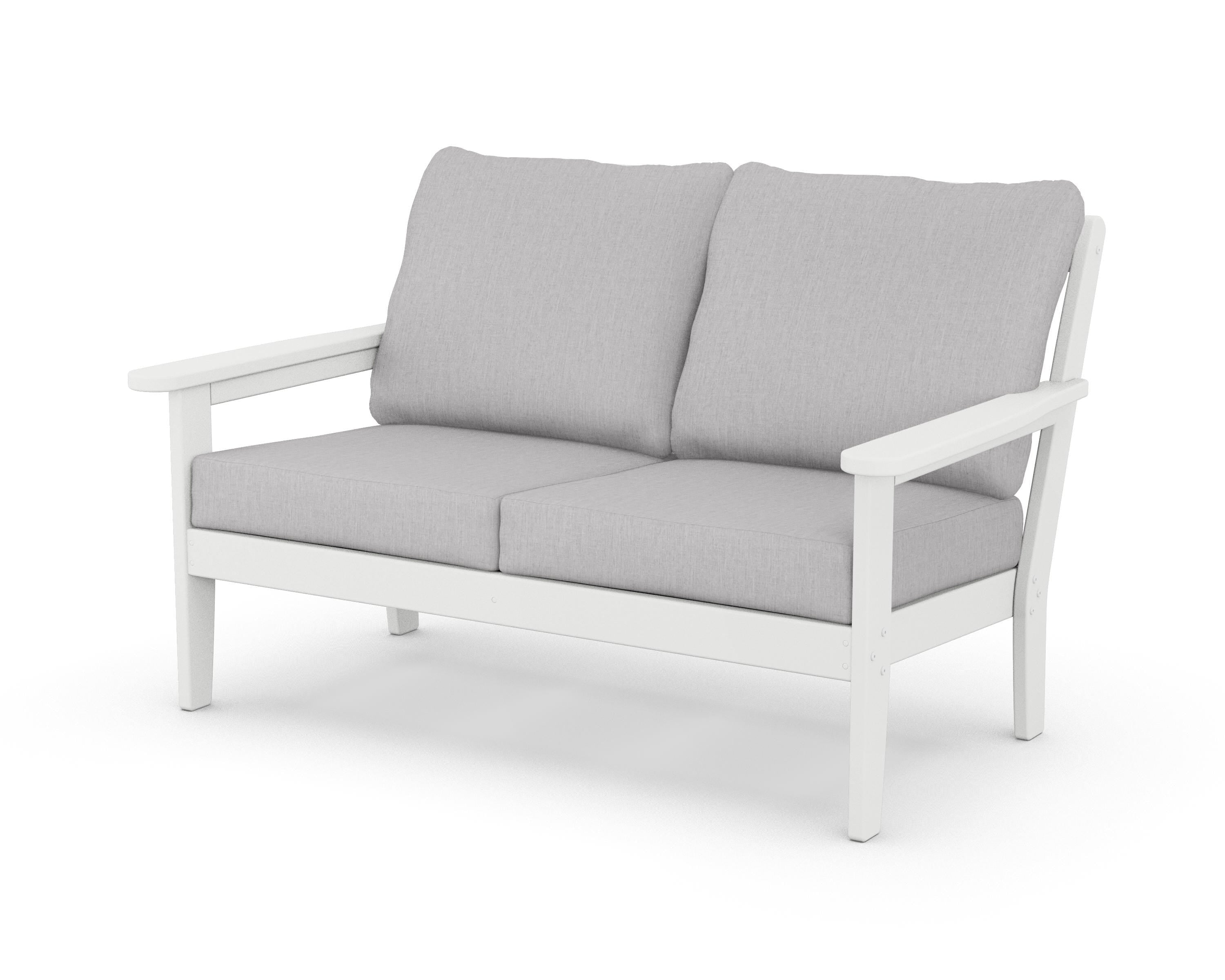 Country Living Cottage Deep Seating Loveseat in White / Granite