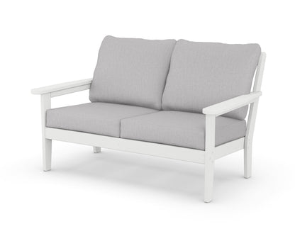 Country Living Cottage Deep Seating Loveseat in White / Granite