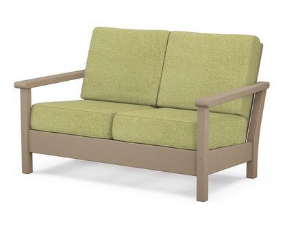 POLYWOOD® Harbour Deep Seating Loveseat in Vintage Sahara / Chartreuse Boucle