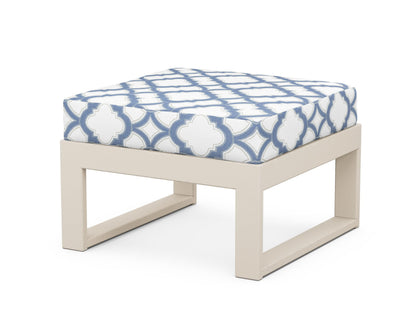 Unbranded Modular Ottoman - Modern in Sand / Trellis Sky Blue