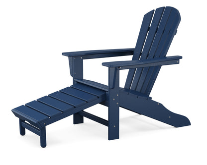 POLYWOOD® Palm Coast Ultimate Adirondack with Hideaway Ottoman in Navy