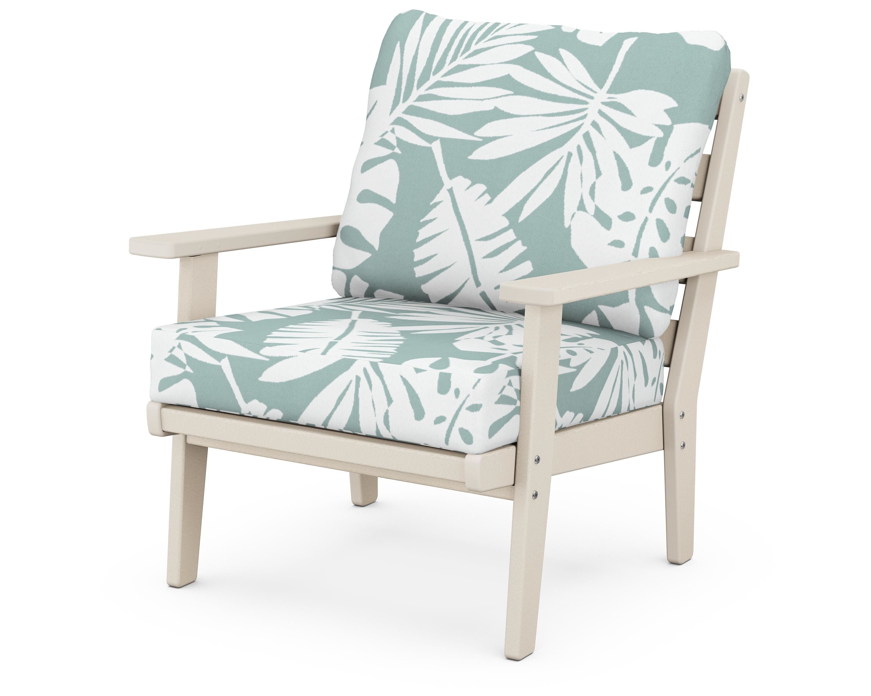 POLYWOOD® Grant Park Deep Seating Chair in Sand / Leaf Glacier Spa
