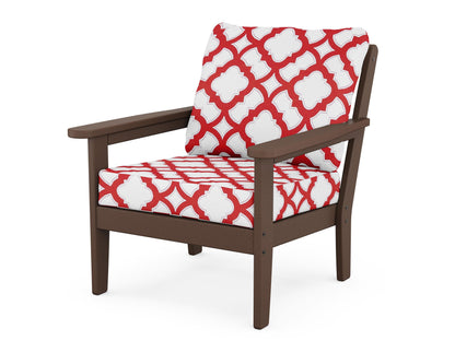Country Living Cottage Deep Seating Chair in Mahogany / Trellis Crimson