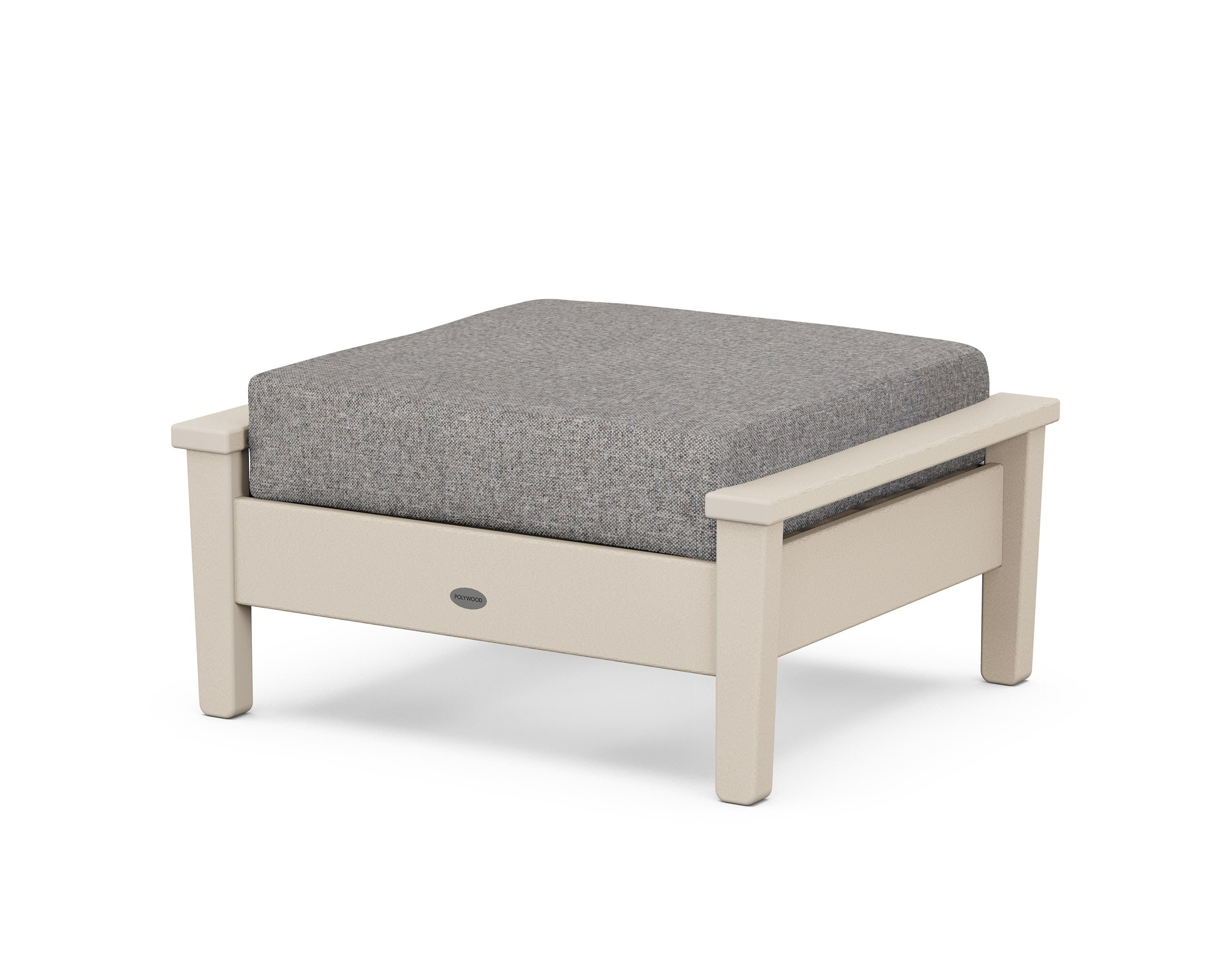 POLYWOOD® Prescott Deep Seating Ottoman in Sand / Grey Mist
