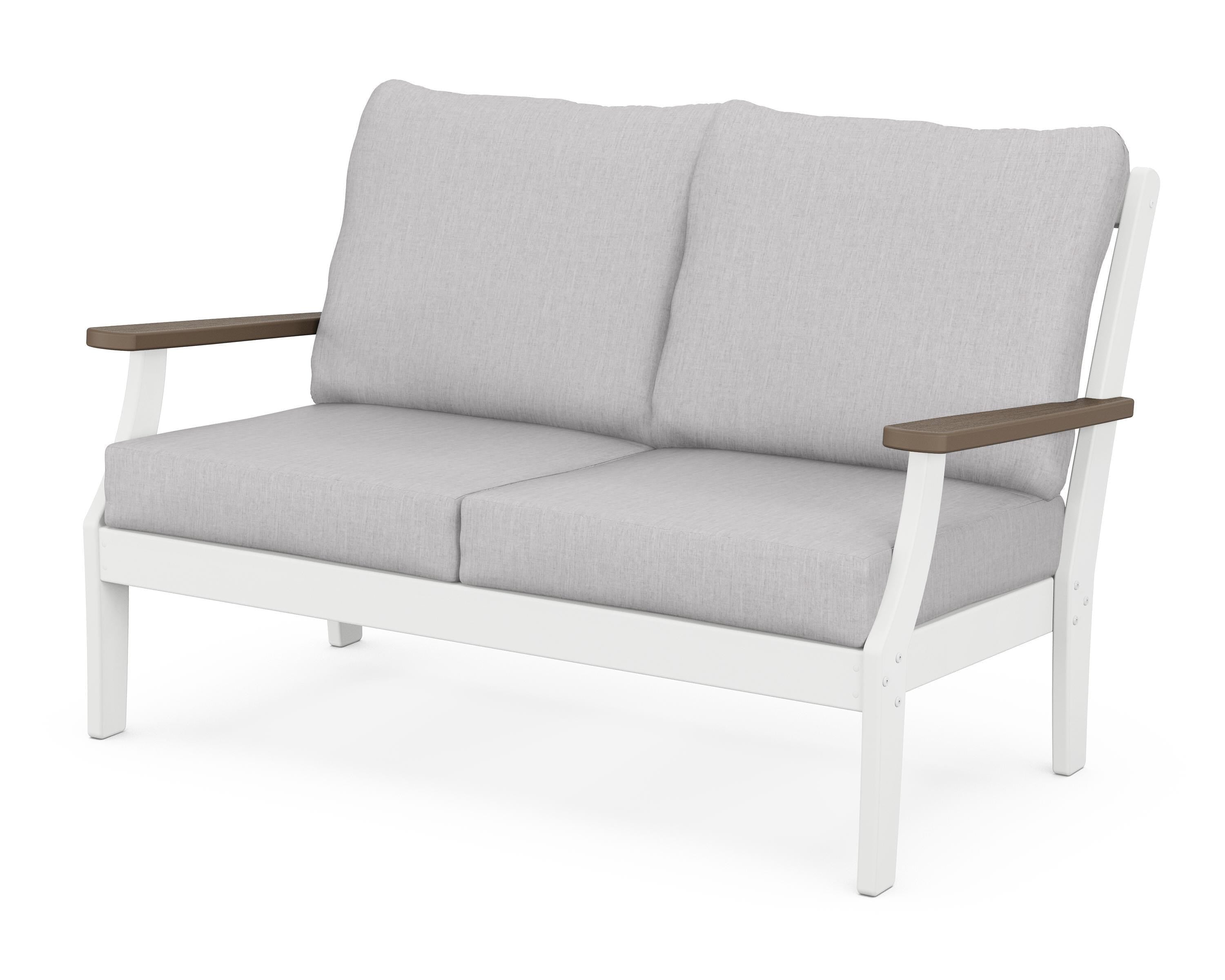 POLYWOOD® Braxton Deep Seating Loveseat in White / Kona / Granite