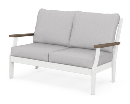 POLYWOOD® Braxton Deep Seating Loveseat in White / Kona / Granite