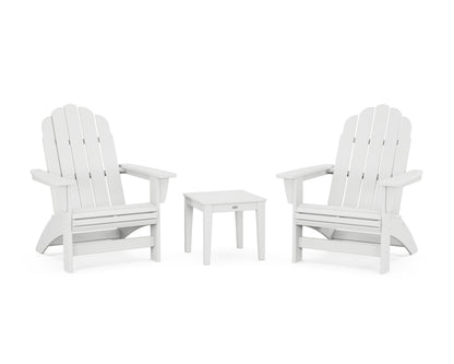 POLYWOOD® 3-Piece Vineyard Grand Adirondack Set in White