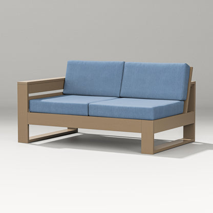 PW Designer Series Latitude Modular Left Arm Loveseat in Vintage Sahara / Sky Blue