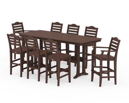 Draper James™ by  POLYWOOD® Savannah 9-Piece Bar Set with Trestle Legs in Mahogany